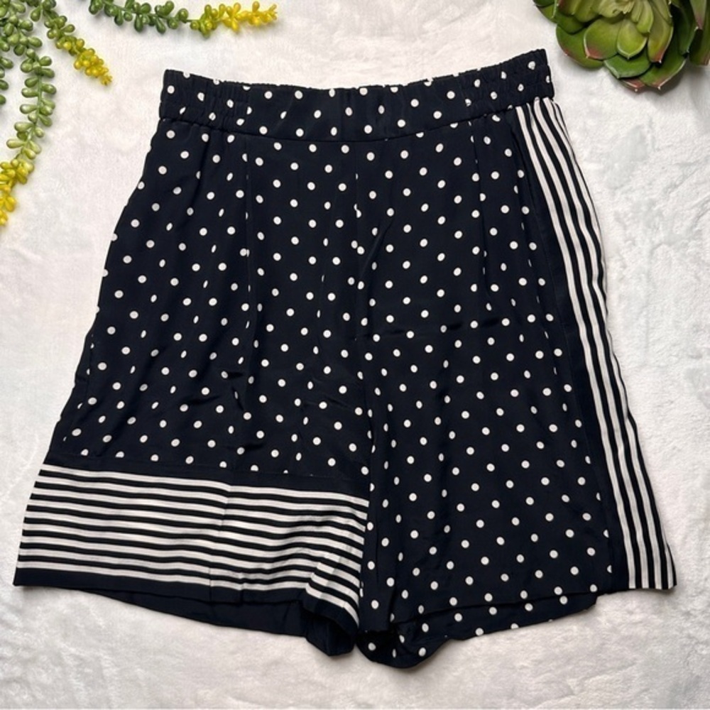 Stella McCartney Zandra Printed Silk Crepe De Chine Shorts In Black EU 38/ US 8